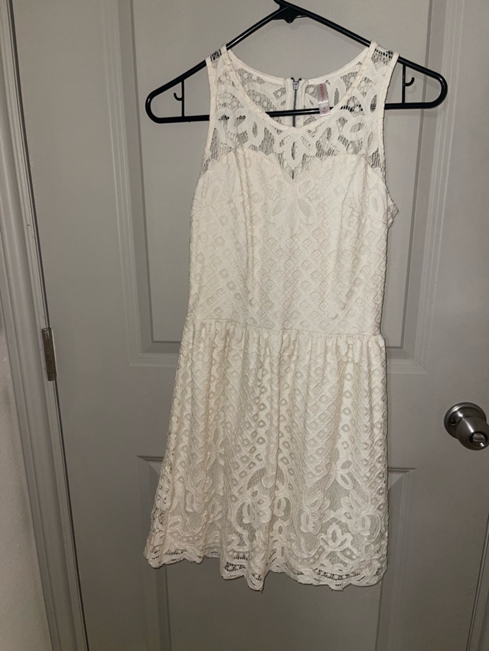 Xhilaration Cream Lace Fit-and-Flare Dress